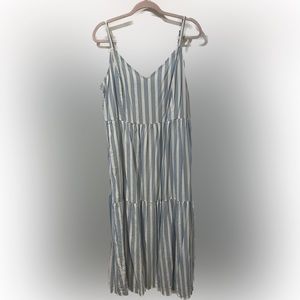 Women’s Old Navy Dress -  Blue Striped Cami Tiered Maxi Dress Size XL